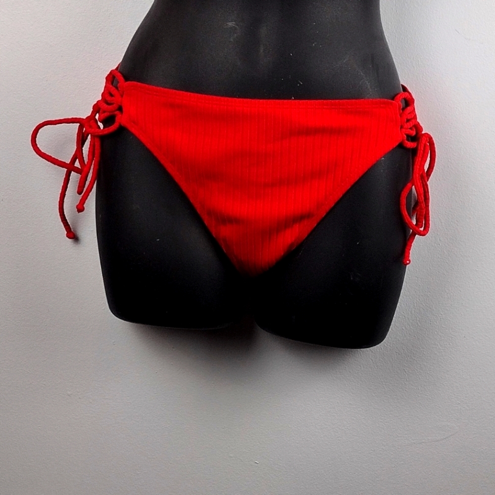 Red Tie-Side Bikini Bottom